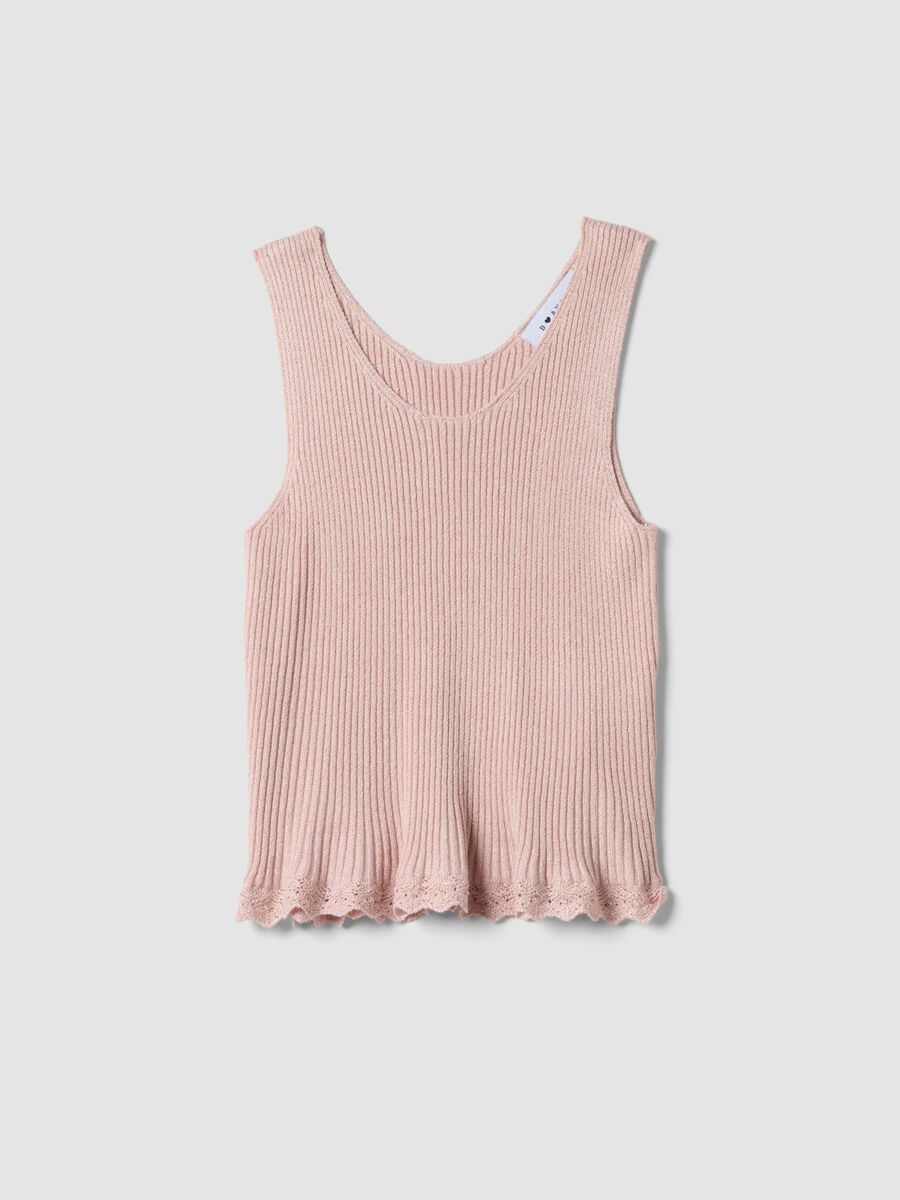 Pink fitted viscose-blend top_4
