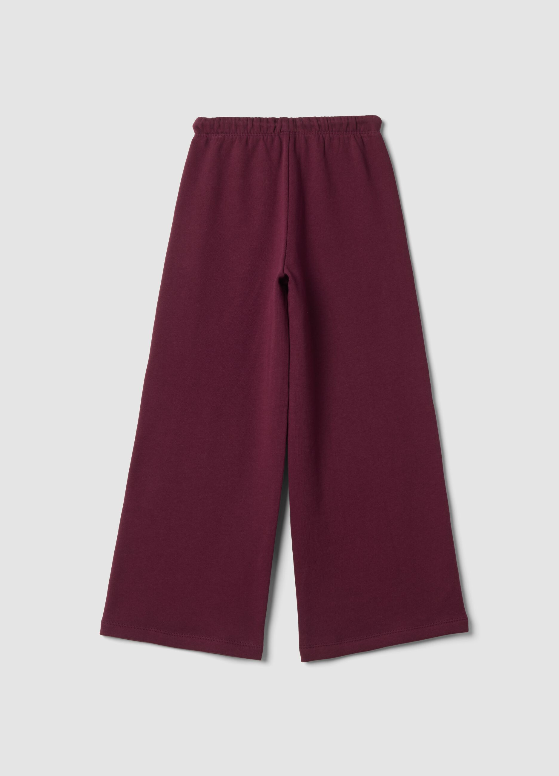 Pantaloni viola in puro cotone a gamba ampia