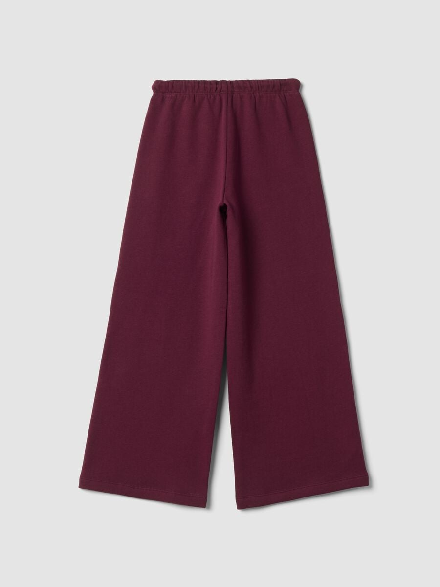 Purple pure cotton wide-leg trousers_2