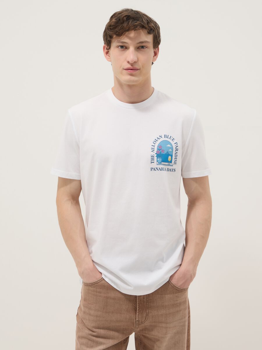 White short-sleeve pure cotton regular-fit T-shirt_0