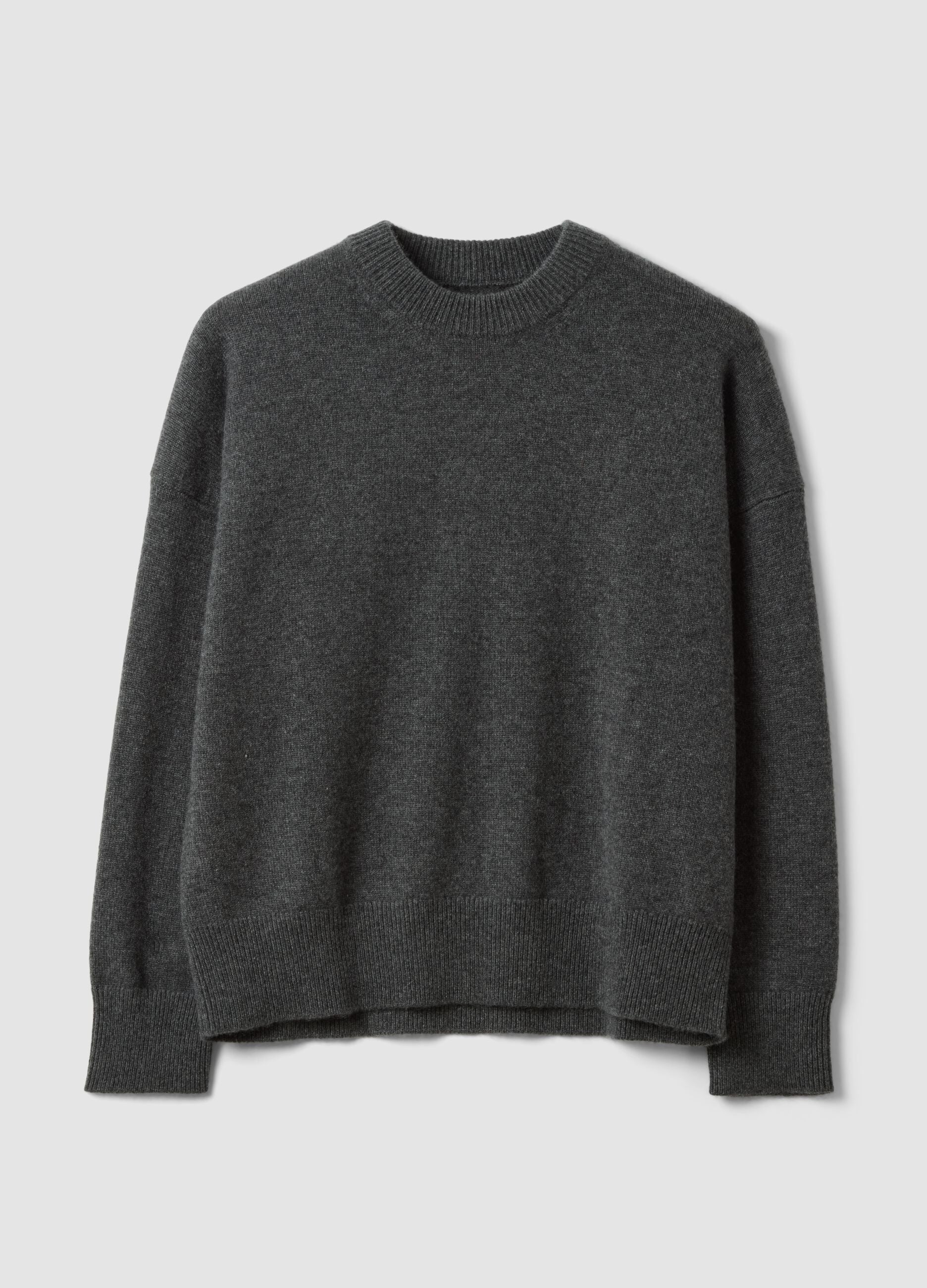 Grey pure cashmere oversized jumper