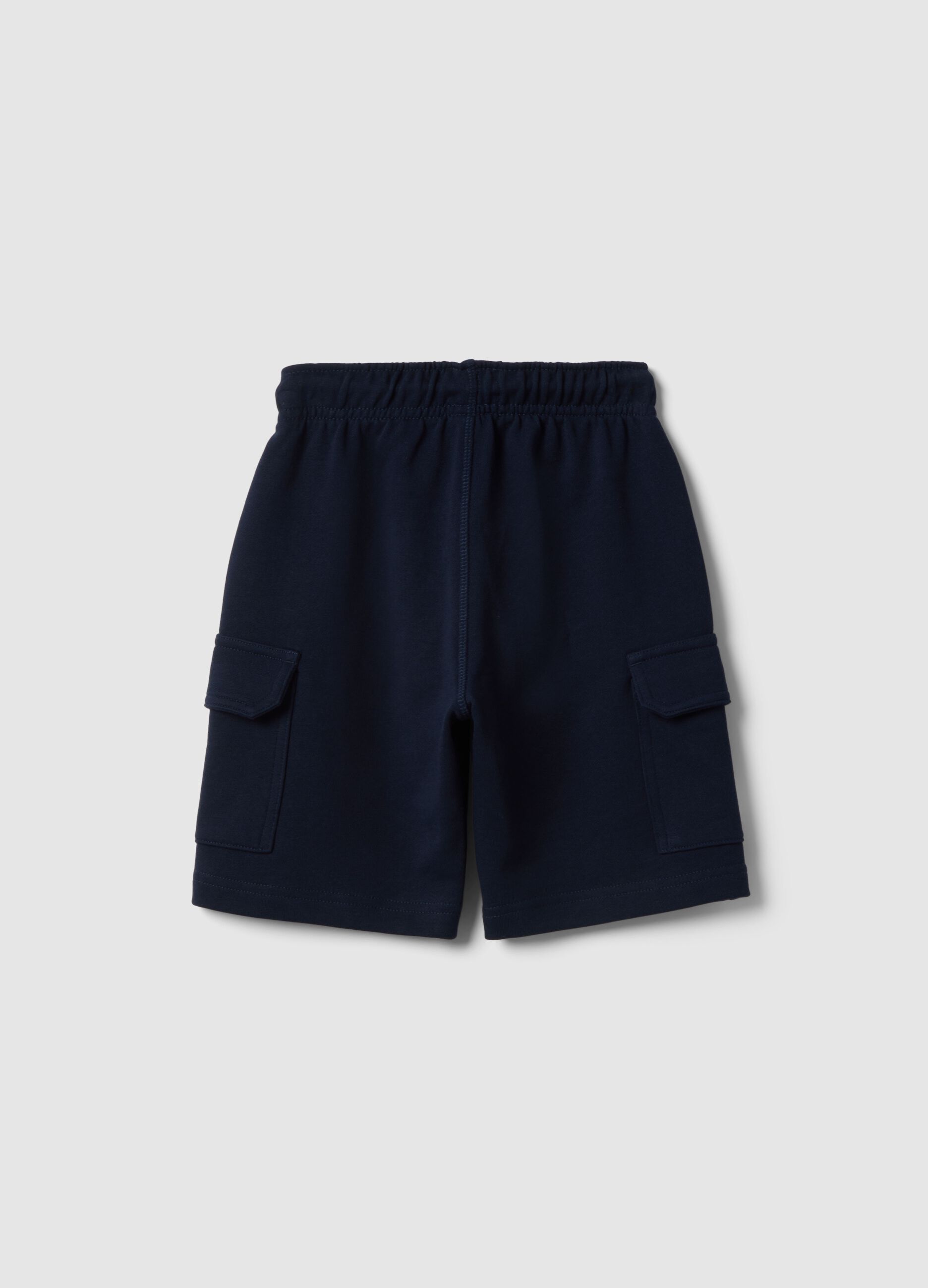 Boys&rsquo; blue 100% cotton regular-fit shorts with elasticated waistband