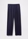 Blue wide-leg trousers in Lyocell and cotton_5