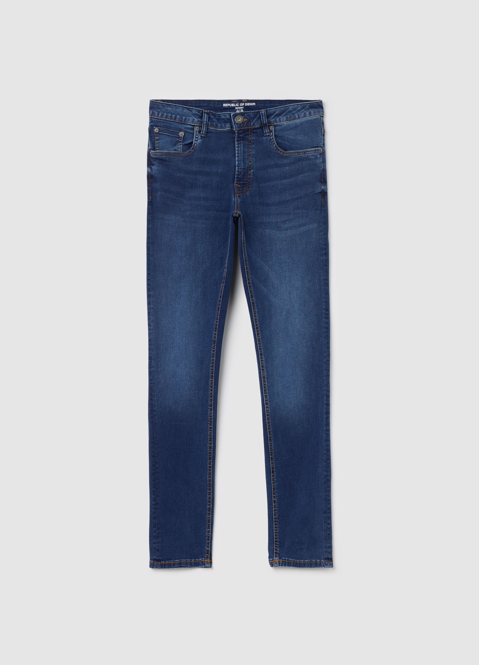 Skinny-fit jeans with acid wash