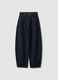 Dark wash pure cotton denim barrel-fit jeans_4