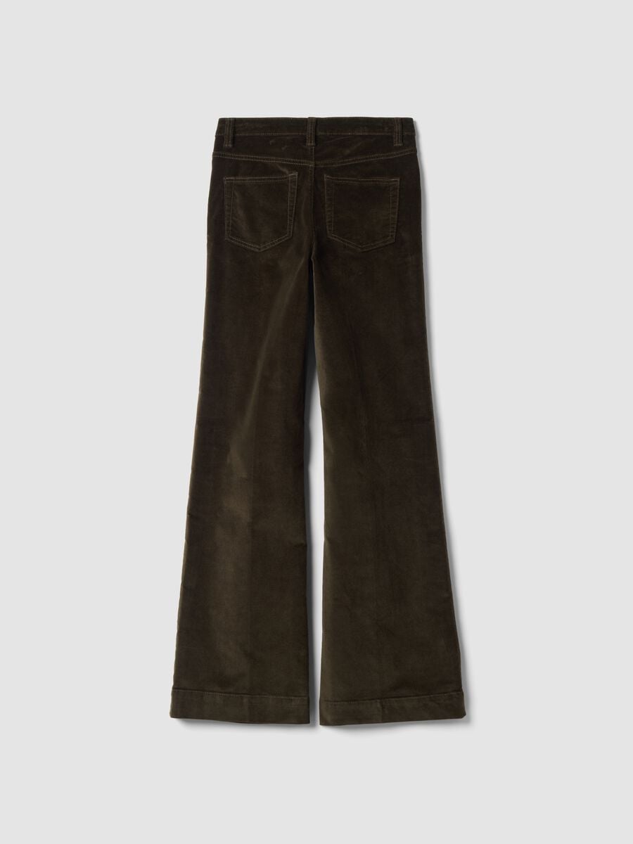 Jeans verdi bootcut in cotone elasticizzato_2