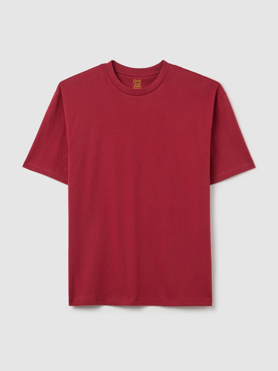 Solid colour T-shirt in organic cotton_0