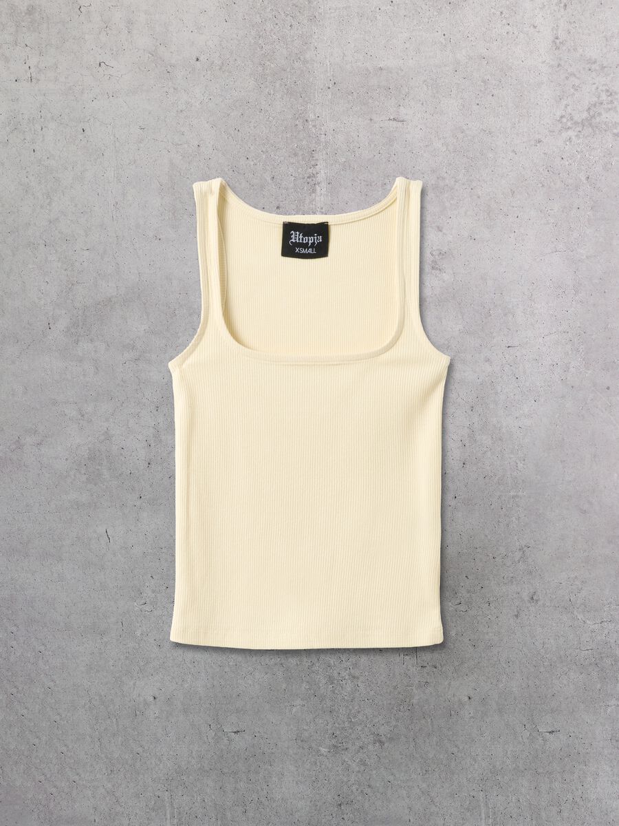 Tank Top Square Neck Pastel Yellow_6