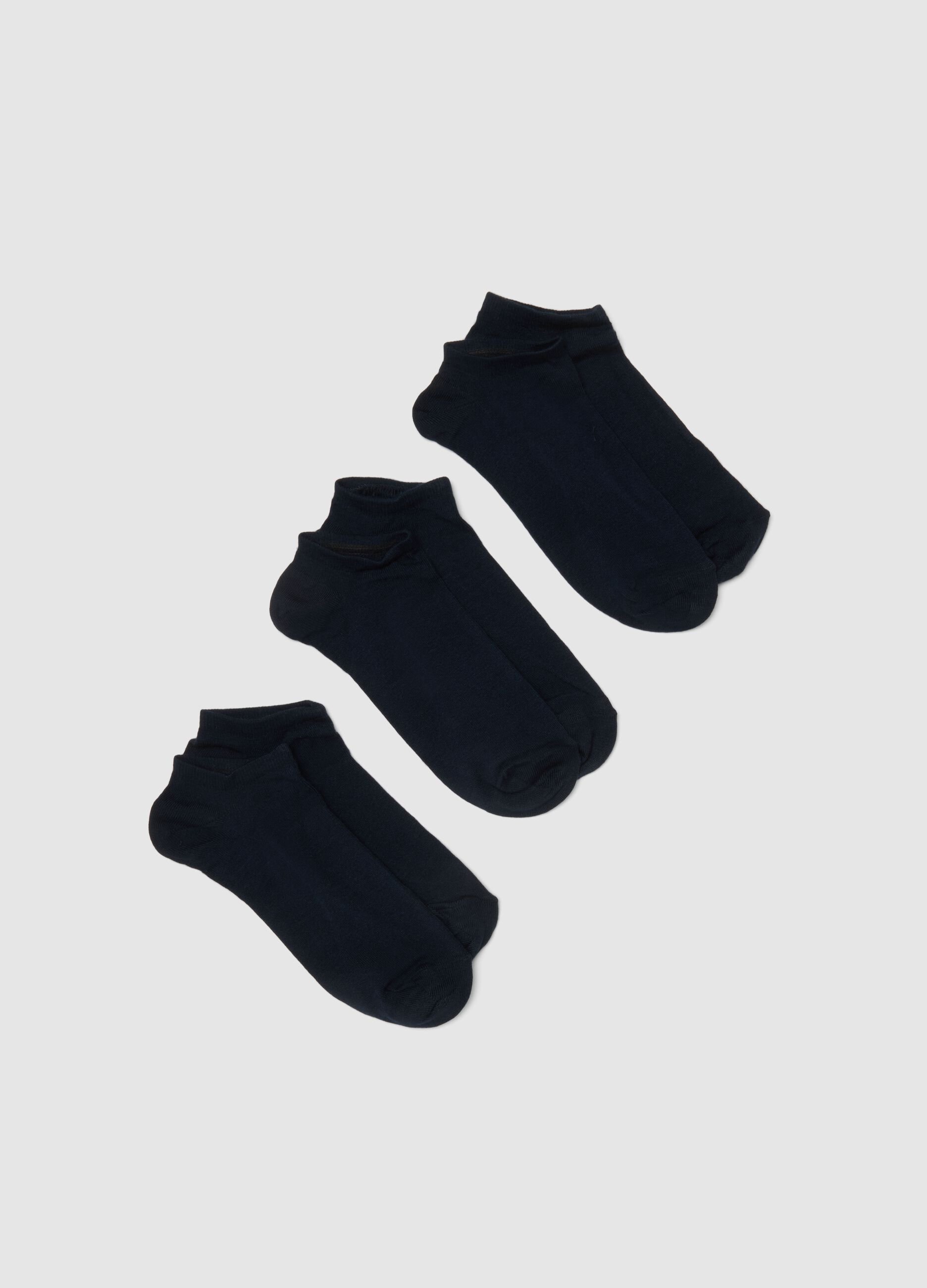 Tripack blue ankle sports socks