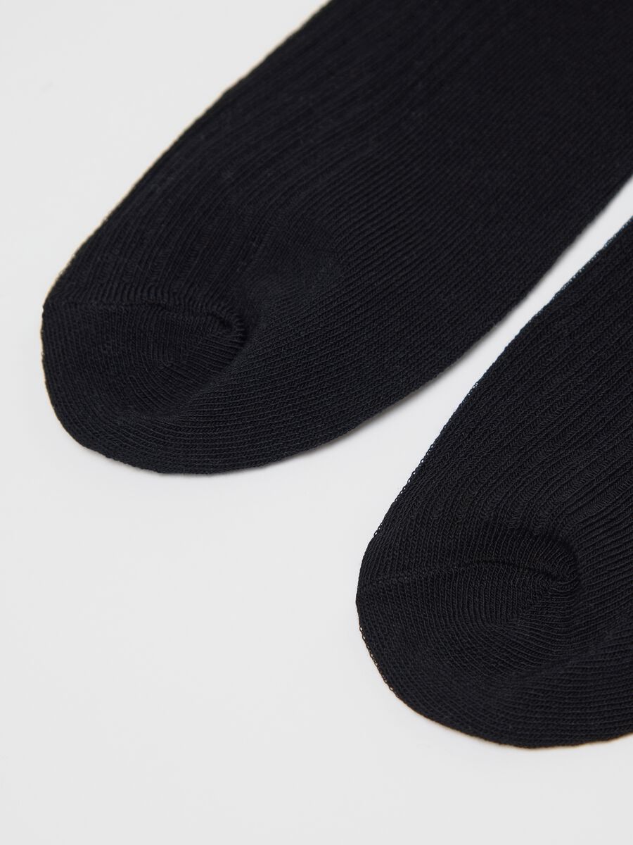 Three-pair pack ribbed black midi socks_2