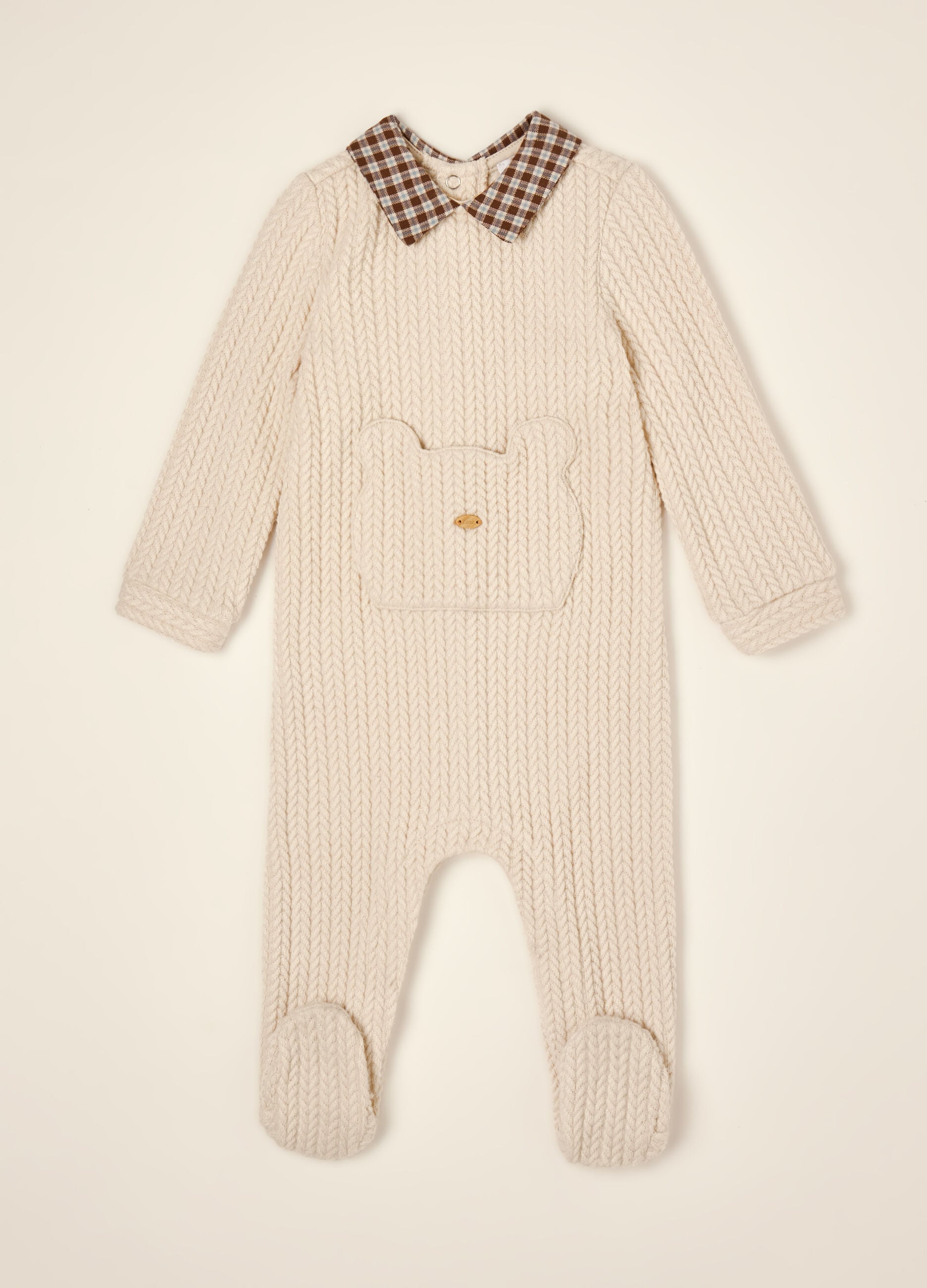 IANA stretchy viscose-blend knitted baby romper