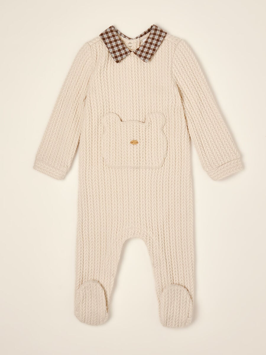 IANA stretchy viscose-blend knitted baby romper_0