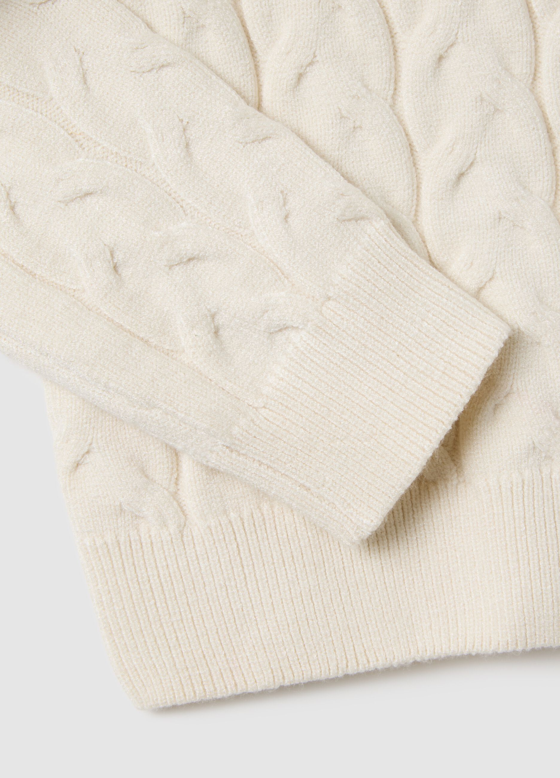 Fitted beige blend pullover