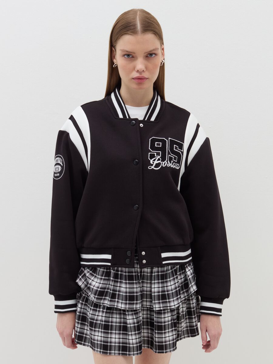 Oversized varsity bomber jacket with embroidery_0