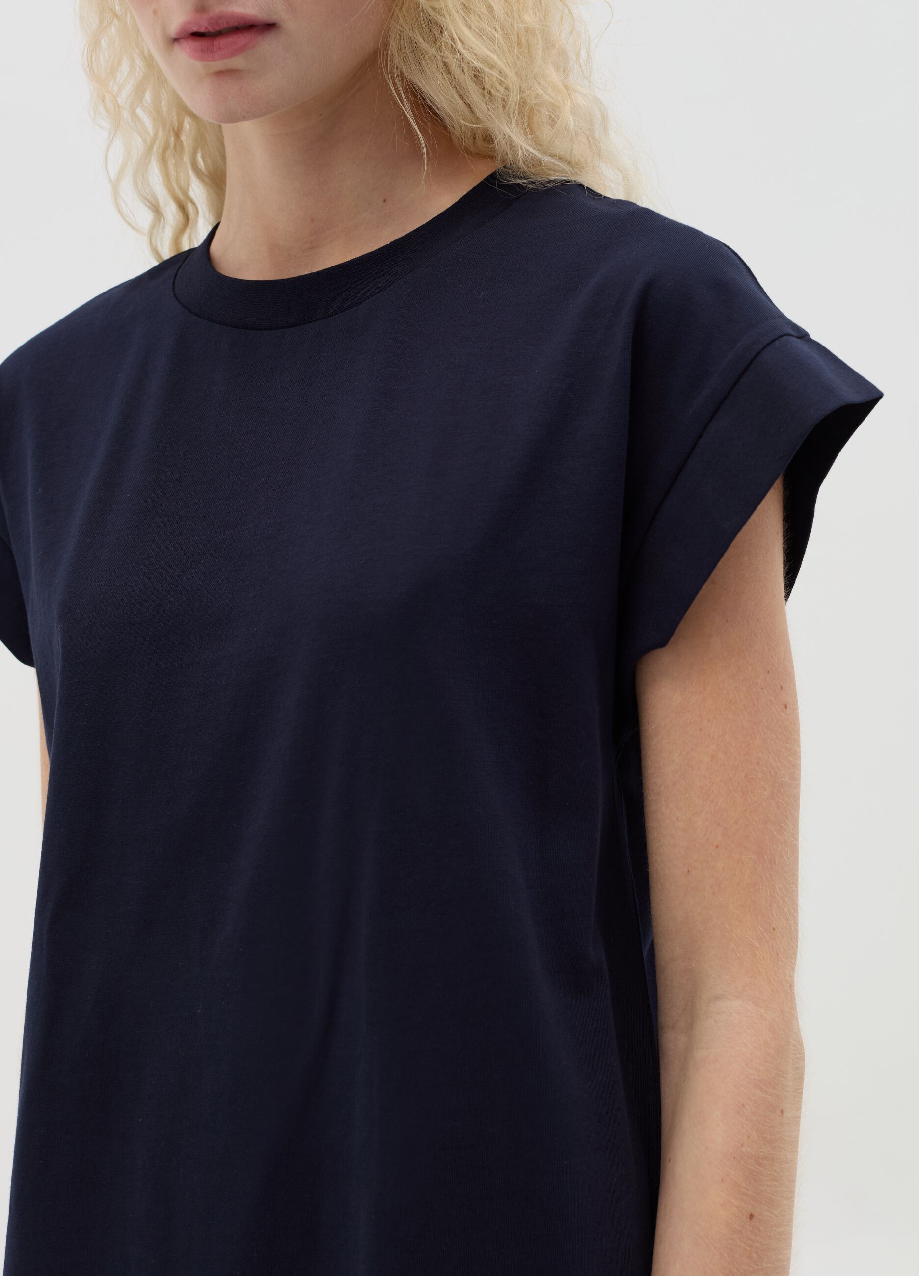 Essential blue cotton T-shirt dress