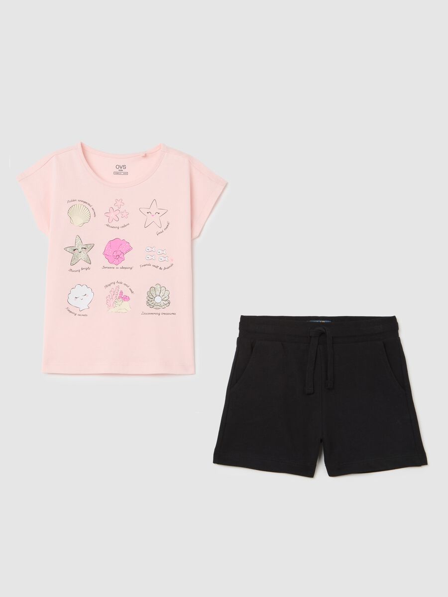 Pink and Black Jogging Set with OVS Kids Prints_0
