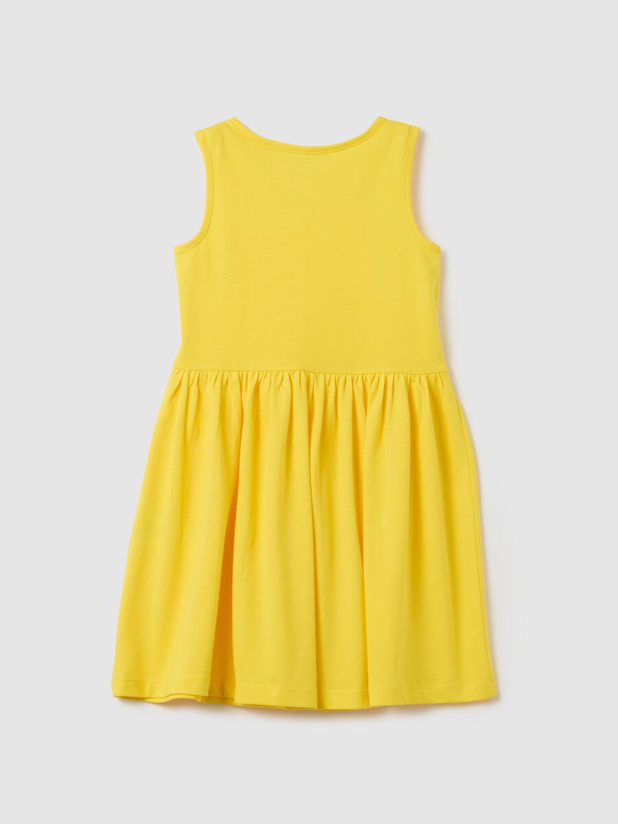 Girl's pure cotton yellow dress with regular fit_1