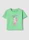 T-shirt in puro cotone verde da bambina regular fit con gelato_0