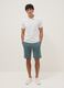 Regular Fit Light Blue Cotton Blend Bermuda Shorts_0
