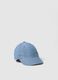 Baby blue denim pure cotton hat with crocodile_0