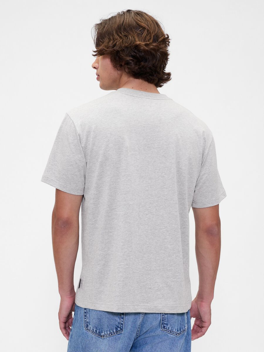 Grey short-sleeve t-shirt with gap print_1