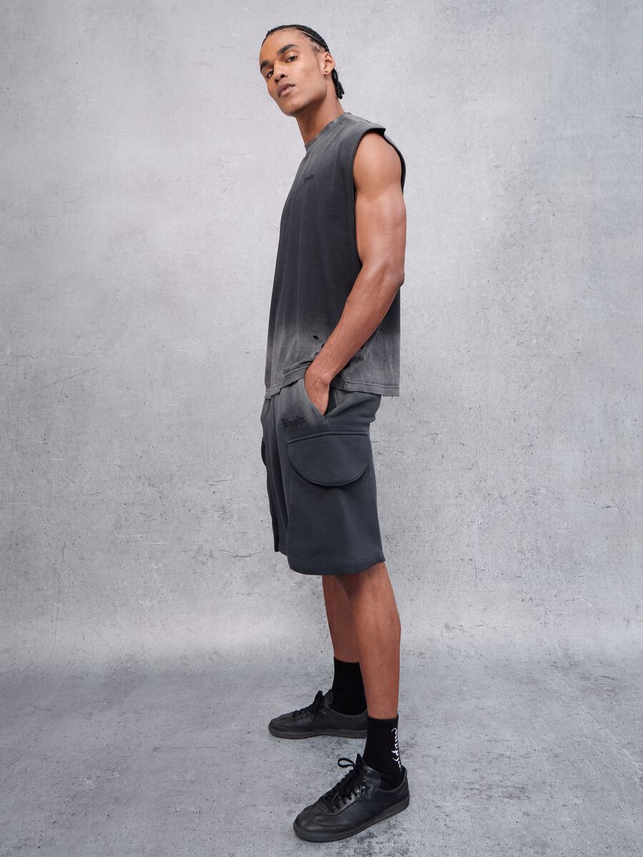 Sunfaded Cargo Sweat Shorts Vintage Black_0