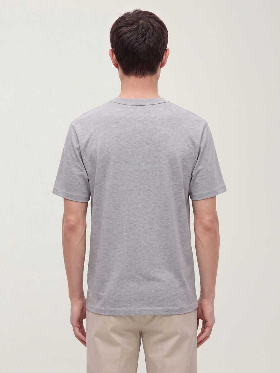 Grey pure cotton crew-neck T-shirt, relaxed fit_2