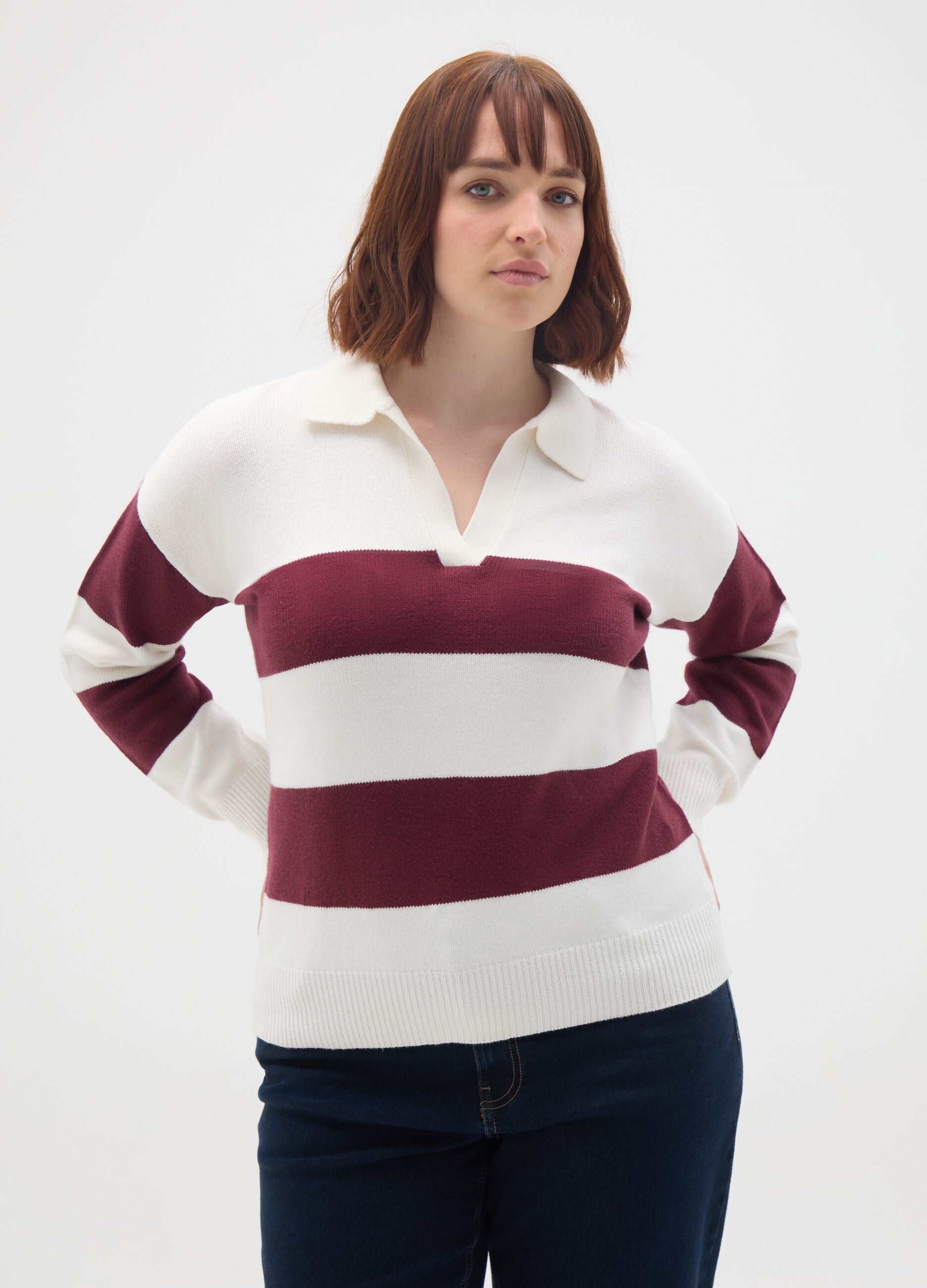 Regular fit multicolour cotton blend jumper