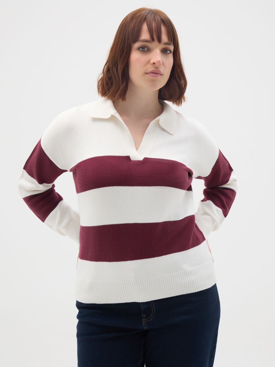 Regular fit multicolour cotton blend jumper_0