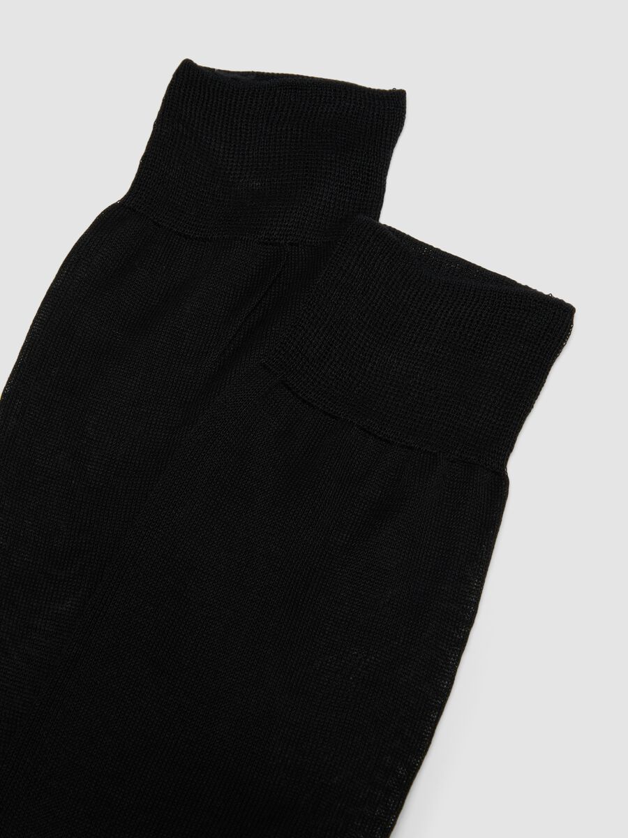 Black short socks in pure cotton_2