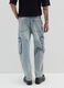 Blue denim baggy jeans with cargo pockets_2
