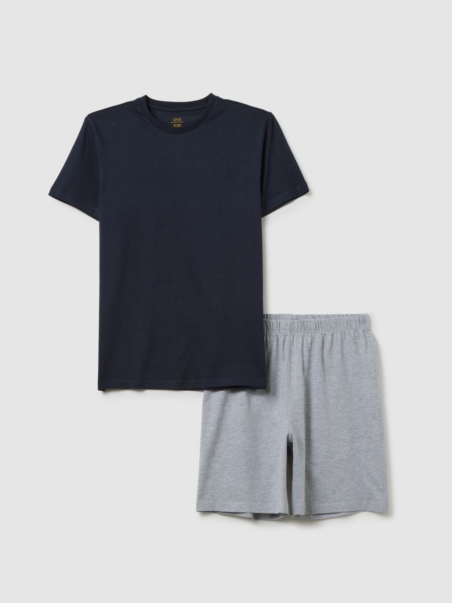 Blue Cotton Blend Pyjamas Regular Fit_4
