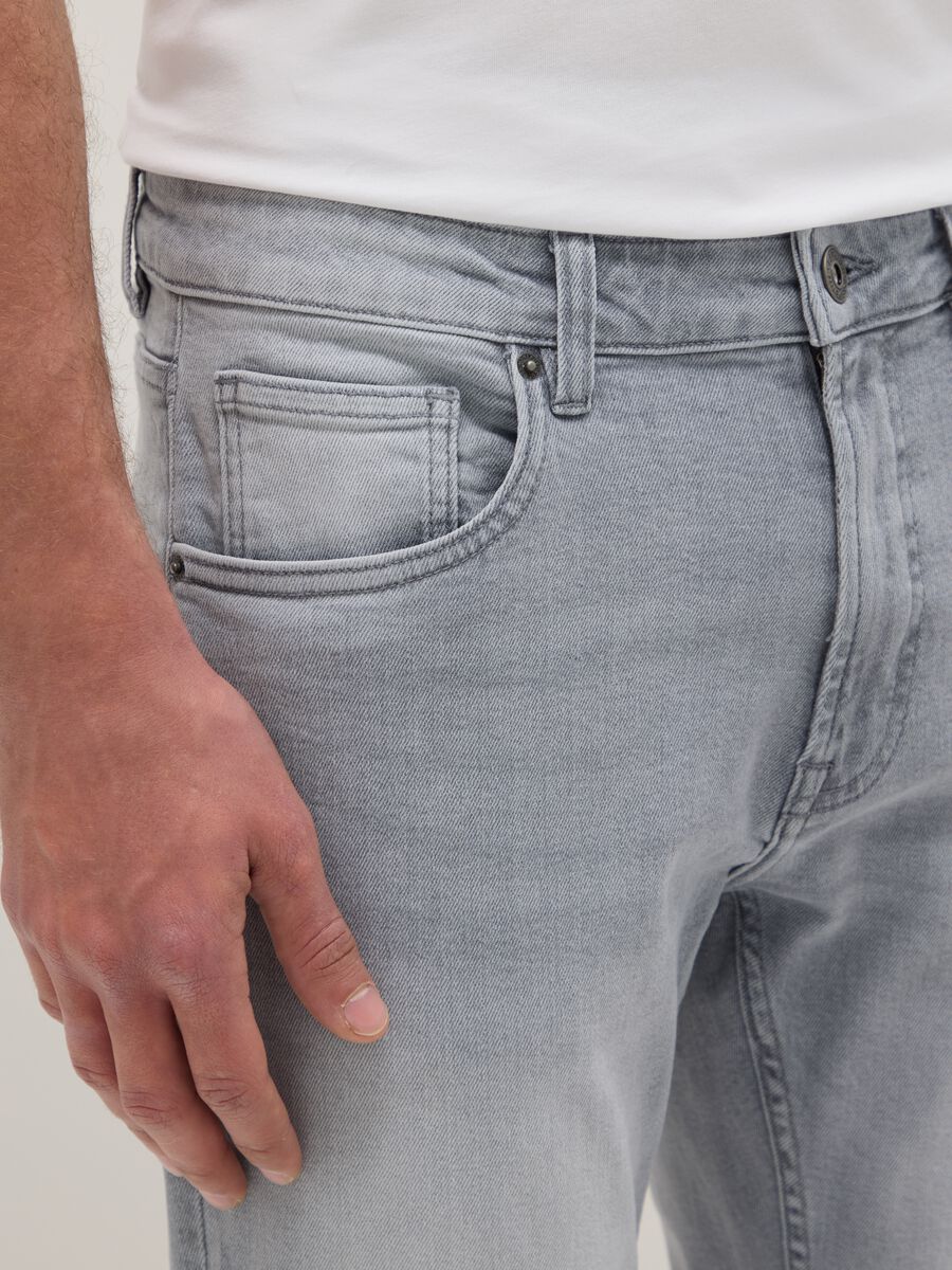 Slim fit stretch cotton grey jeans_3
