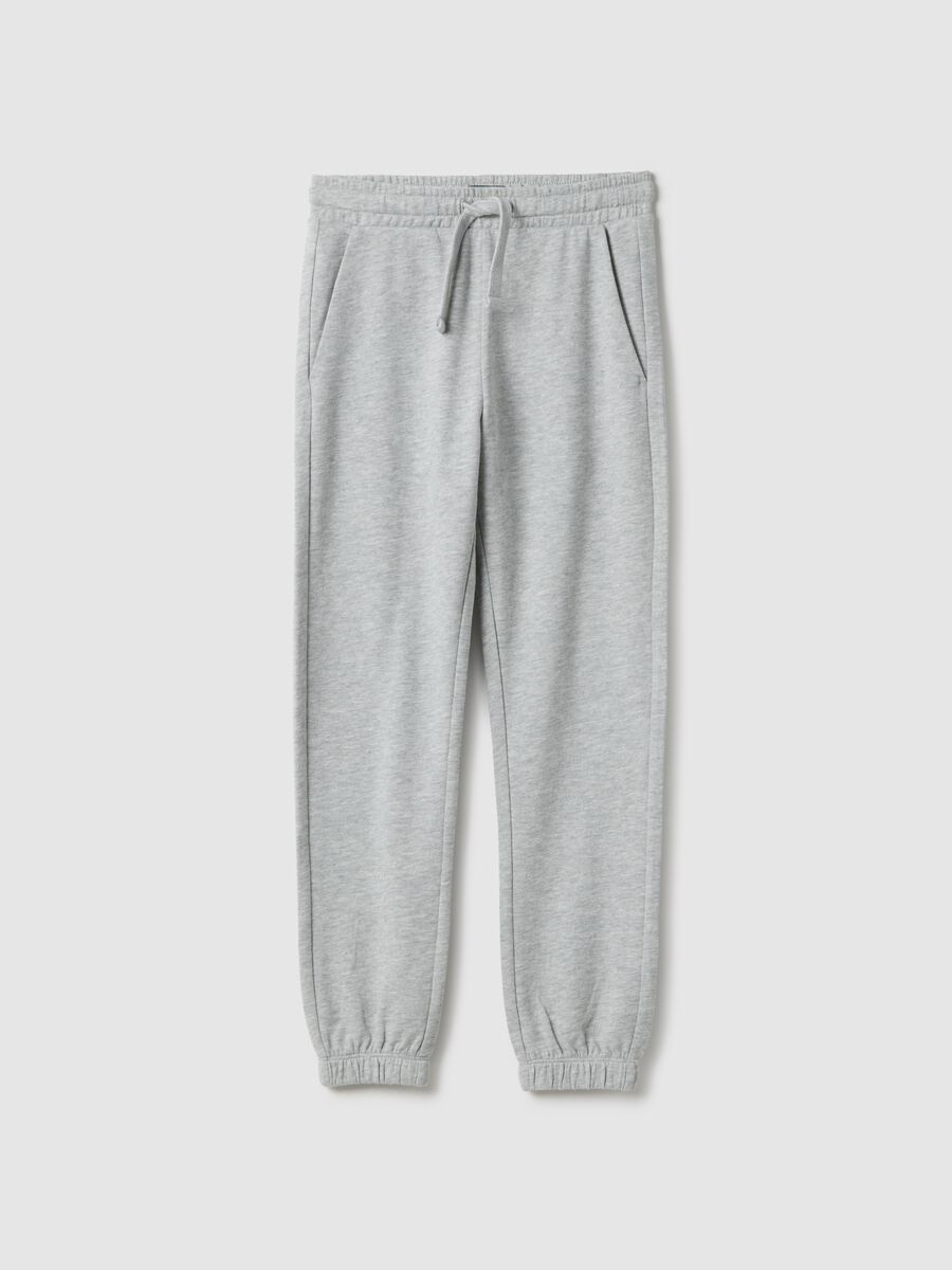 Boy's grey jogger trousers in pure cotton regular fit_3