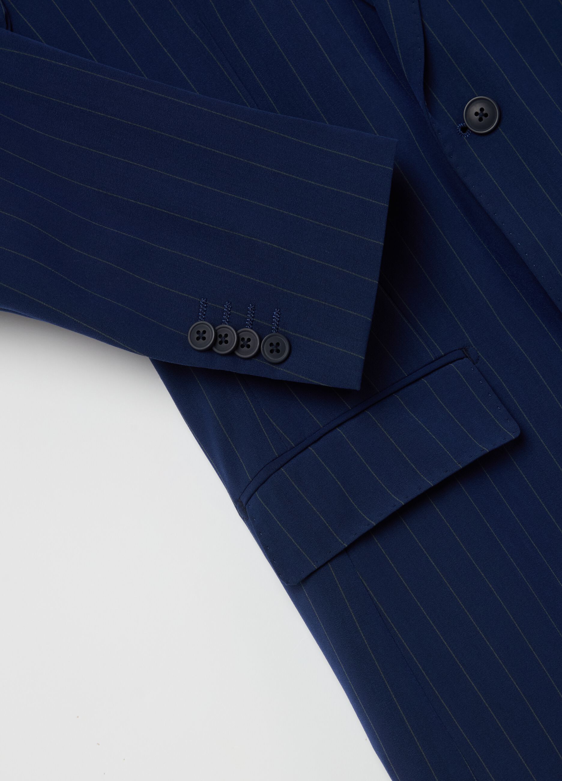 Blazer gessato monopetto easy fit