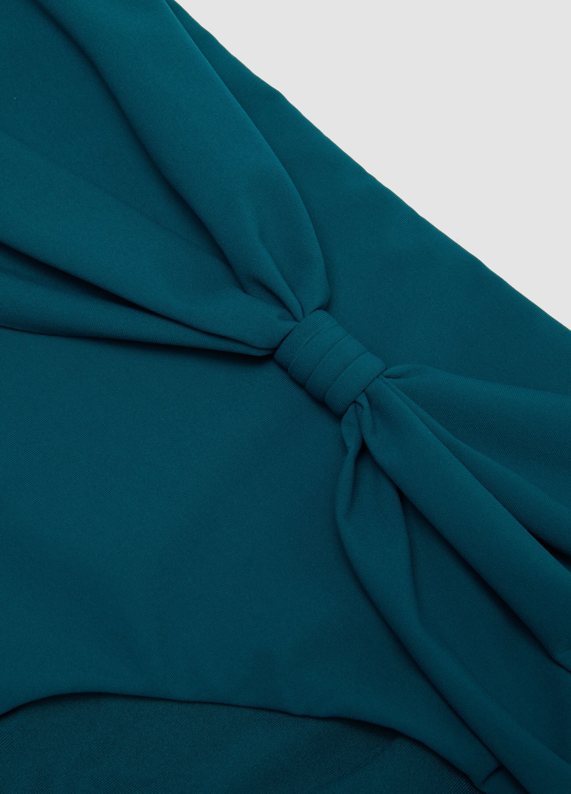 Green bikini bottoms with centre knot in stretchy shaping fabric