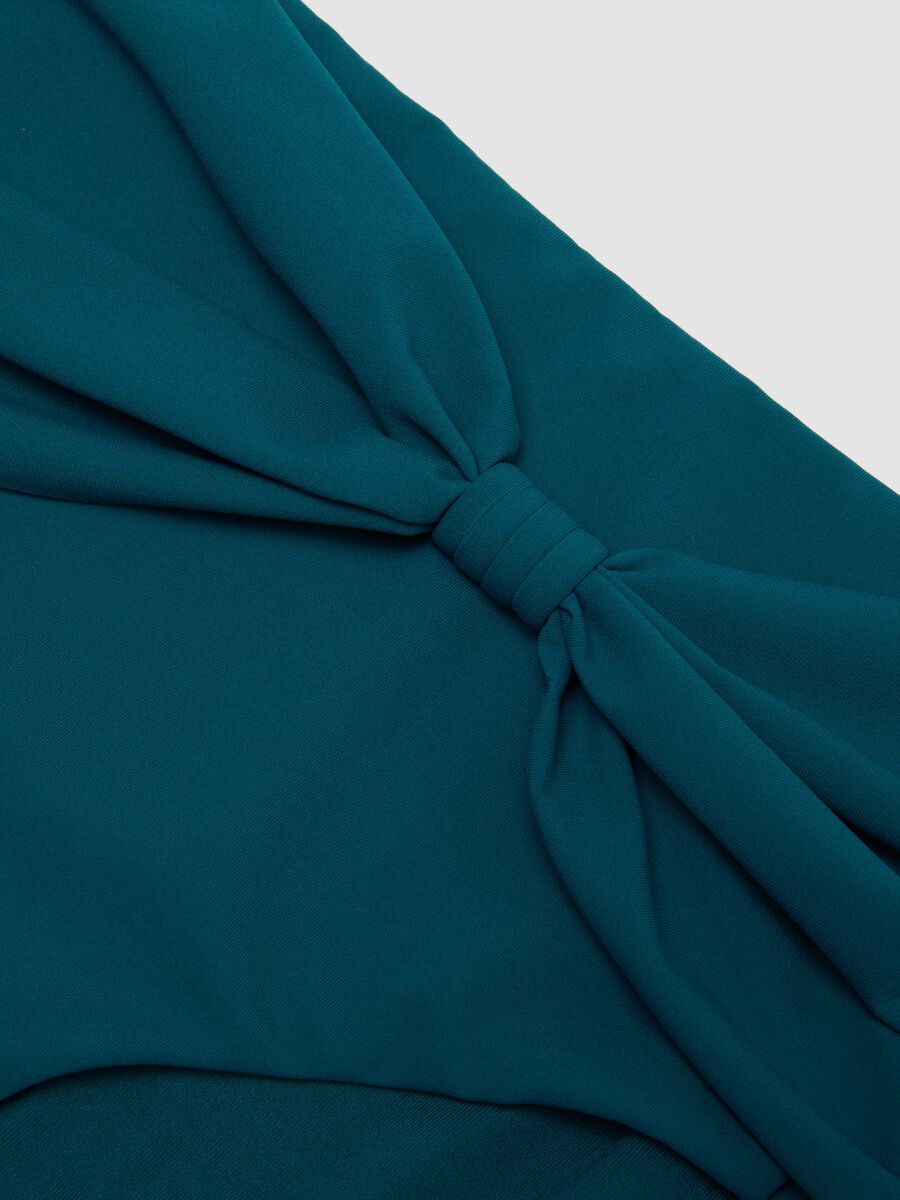 Slip bikini verde con nodo in tessuto elasticizzato effetto shaping_5