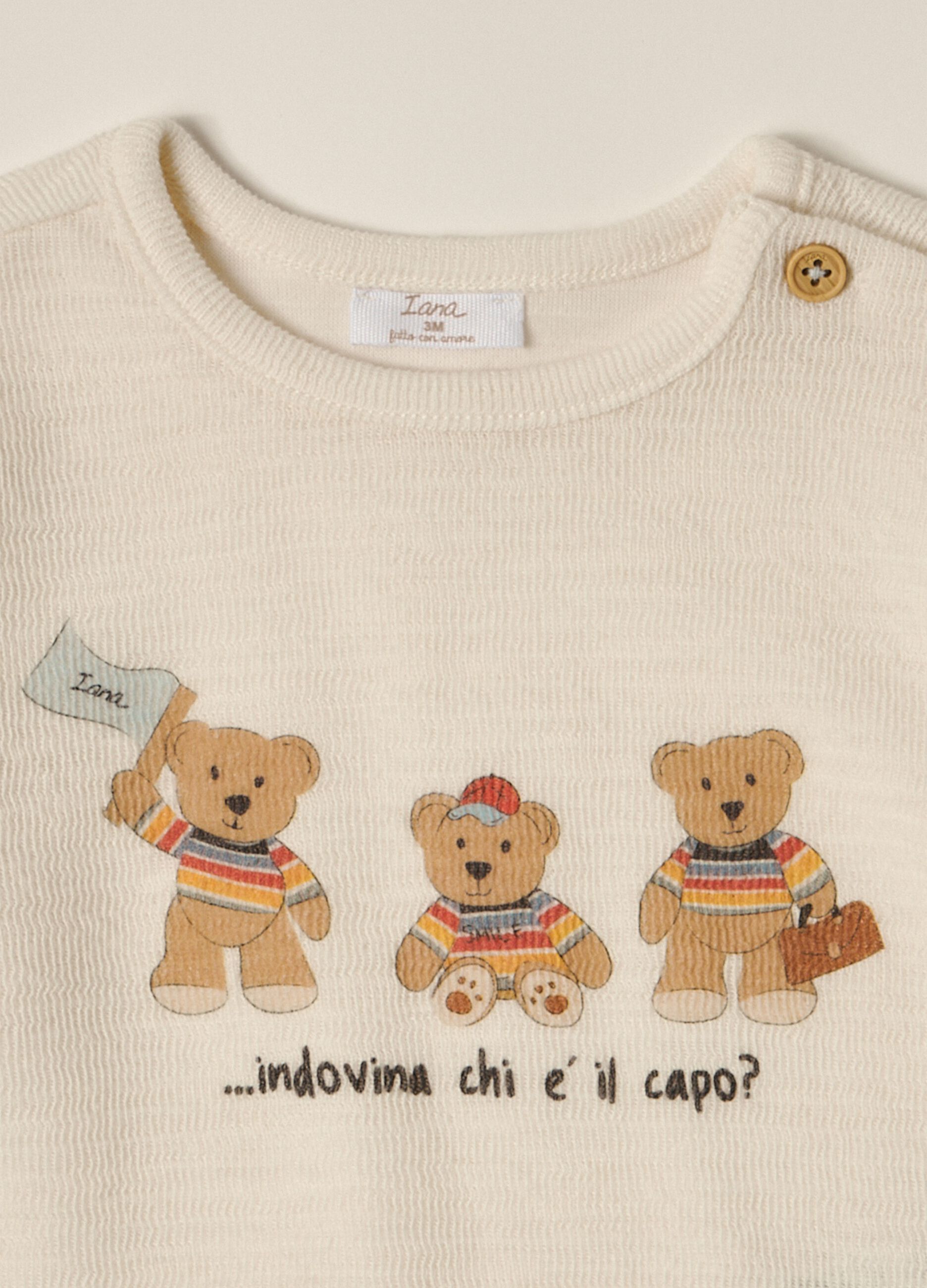 IANA newborn boy sweatshirt in cotton blend French terry