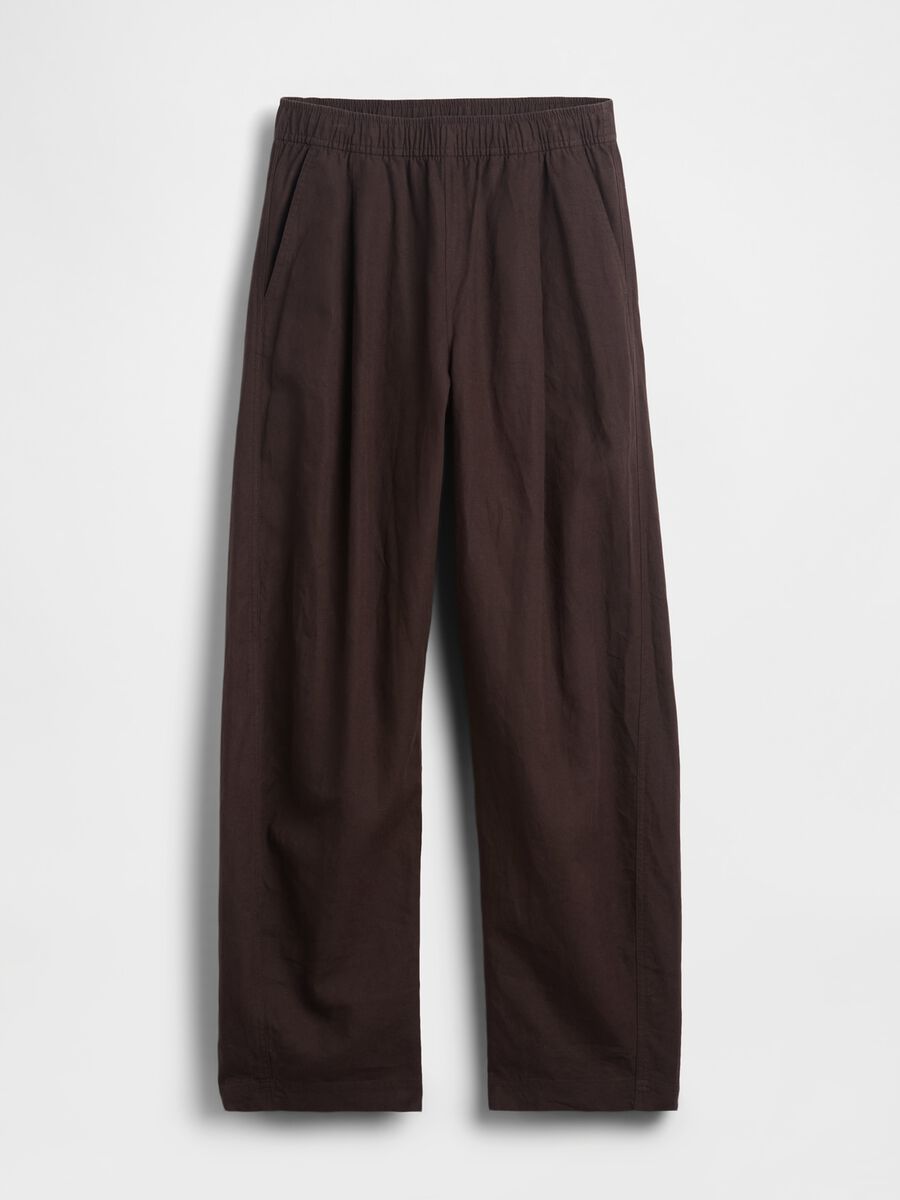 Linen-blend palazzo trousers_4