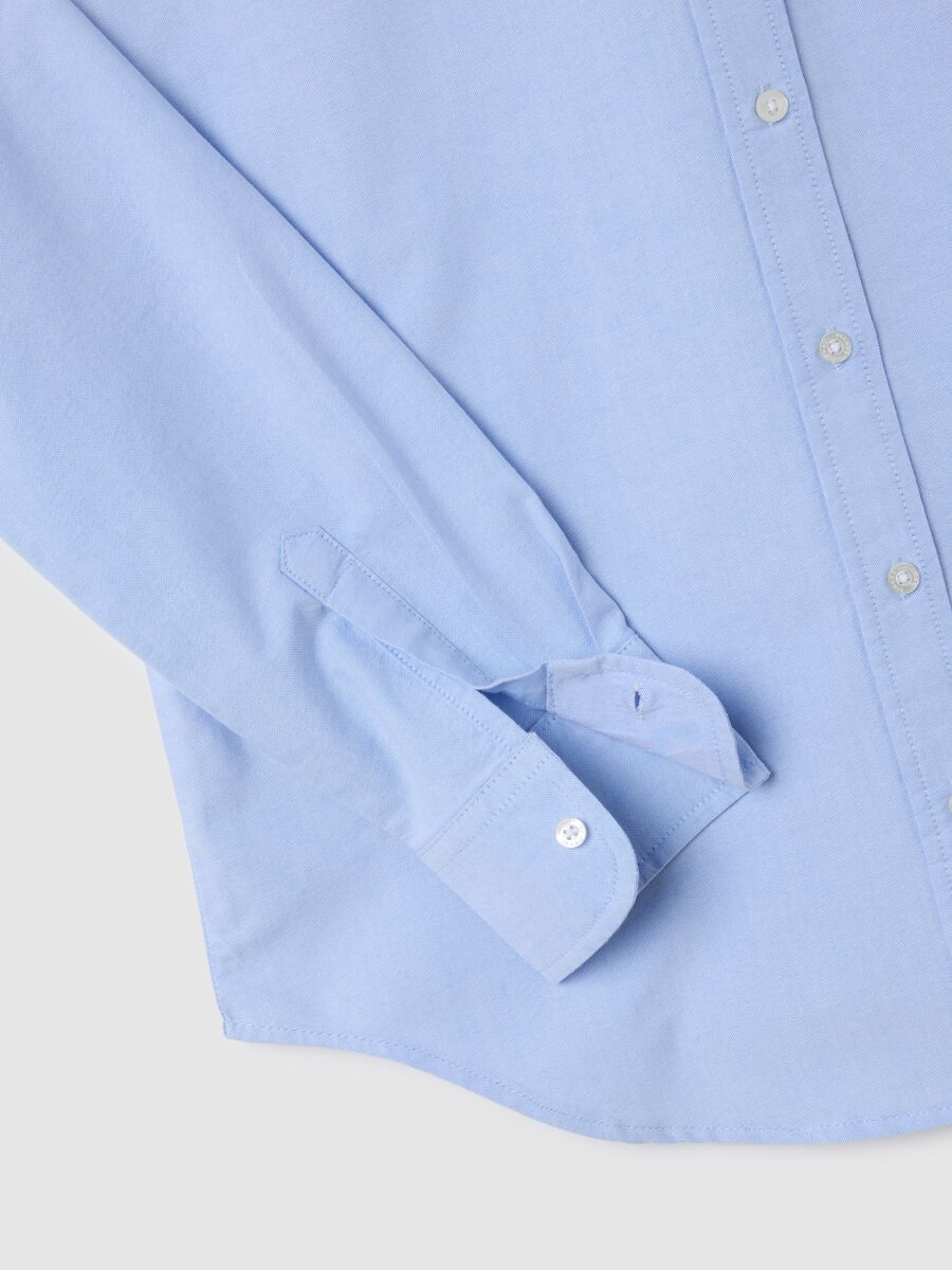 Camicia in puro cotone azzurra regular fit_1