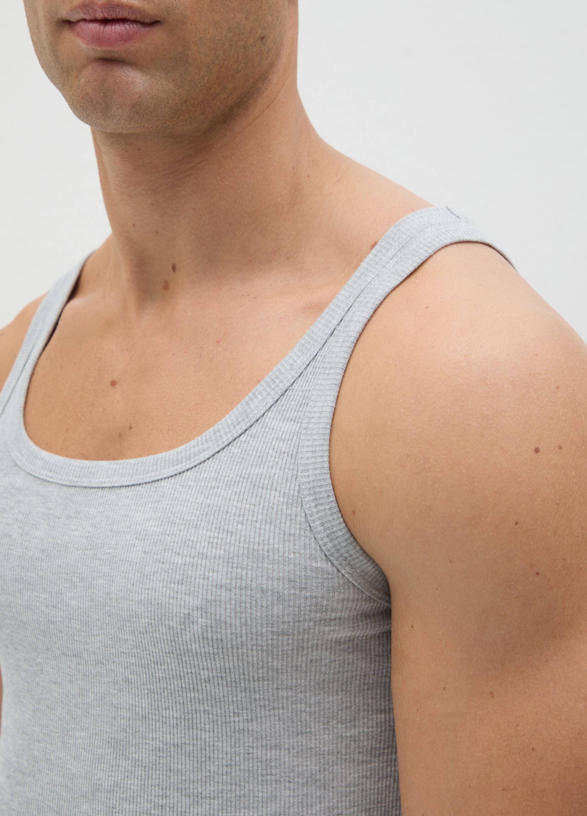 Grey Pure Cotton Vest by Ovs