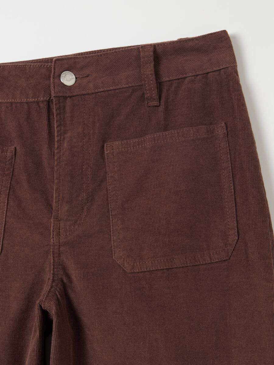 Flare-fit crop trousers in corduroy_5