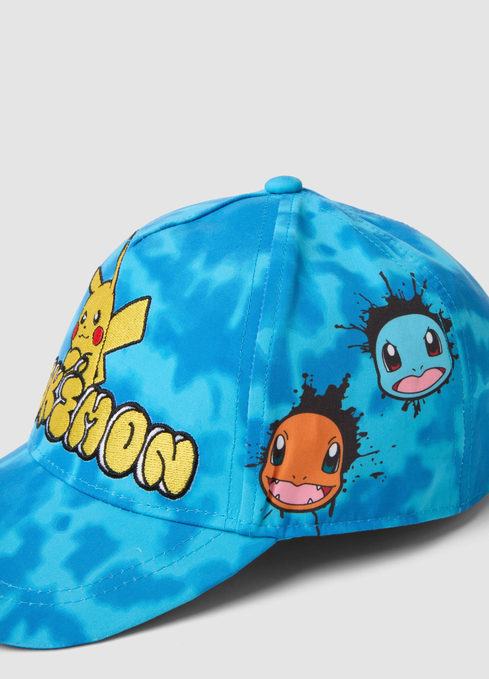 Light blue baseball cap with decorative print