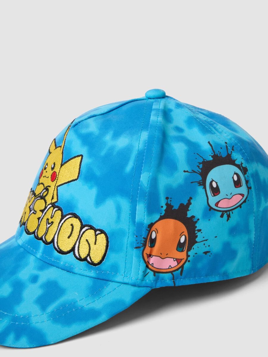 Light blue baseball cap with decorative print_1