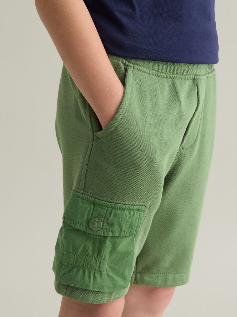 Green Baggy Pure Cotton Children's Shorts_1
