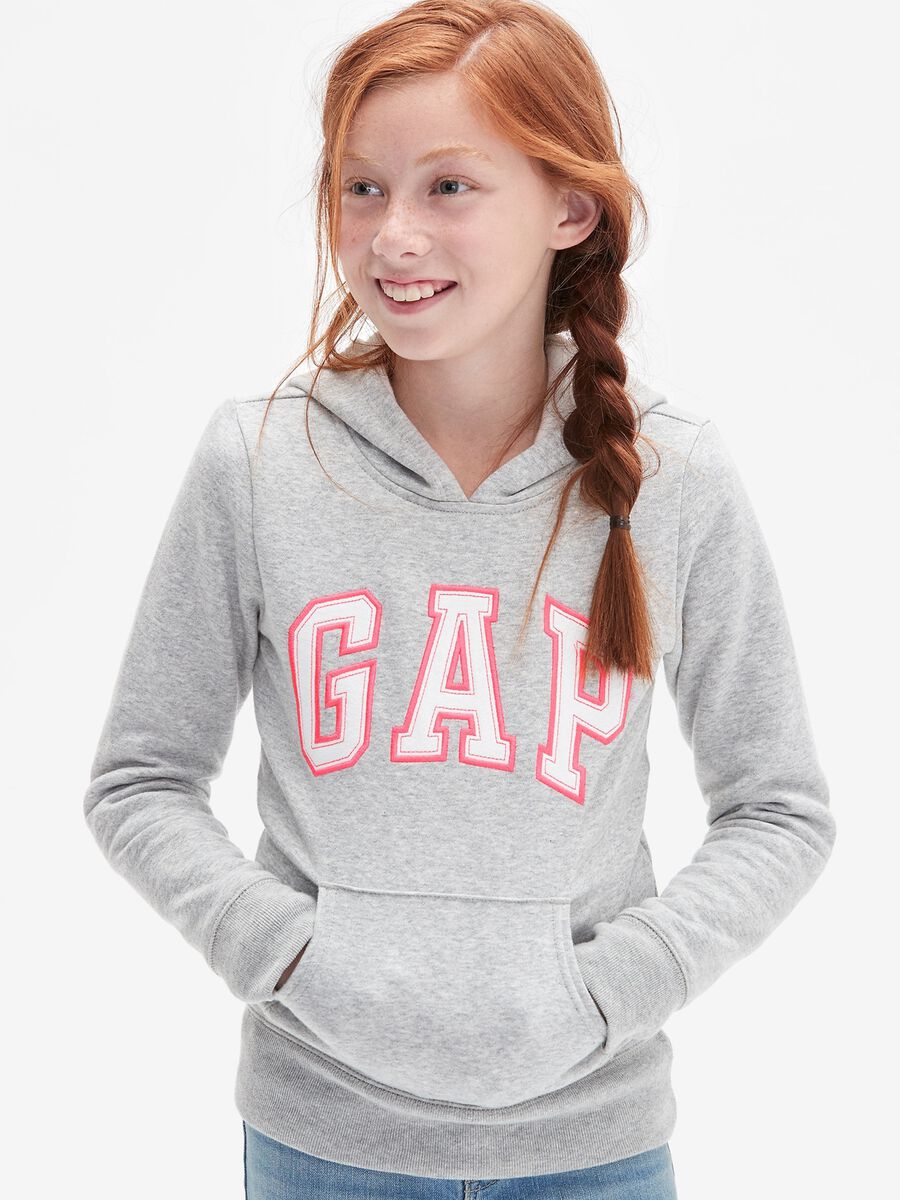 Sweatshirt with hood and logo patch_0