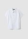 Camicia bianca in puro cotone a maniche corte regular fit_4