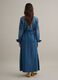 Long dress in pure blue denim cotton regular fit_2