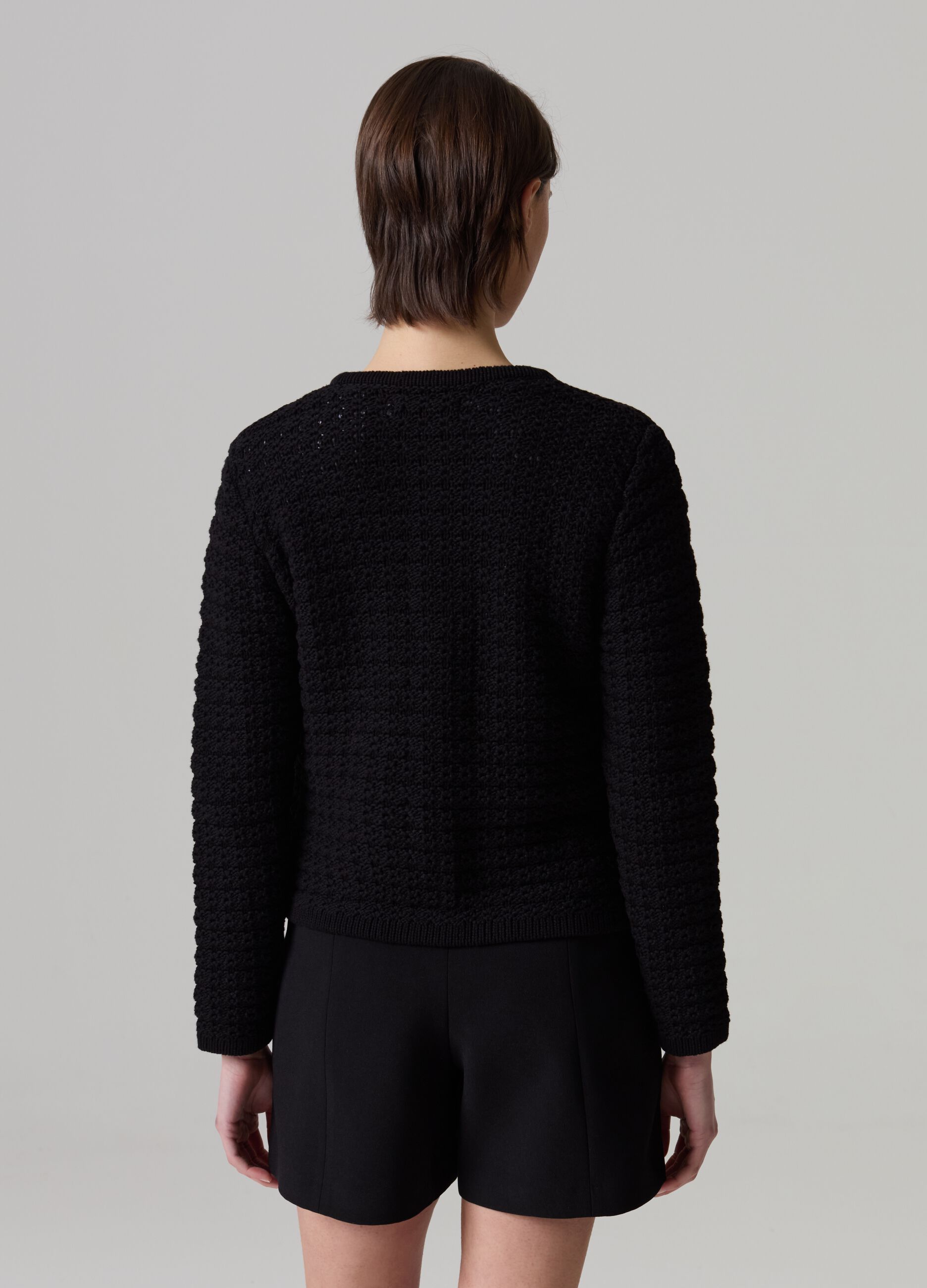 Giacca cardigan con bottoni lavorati