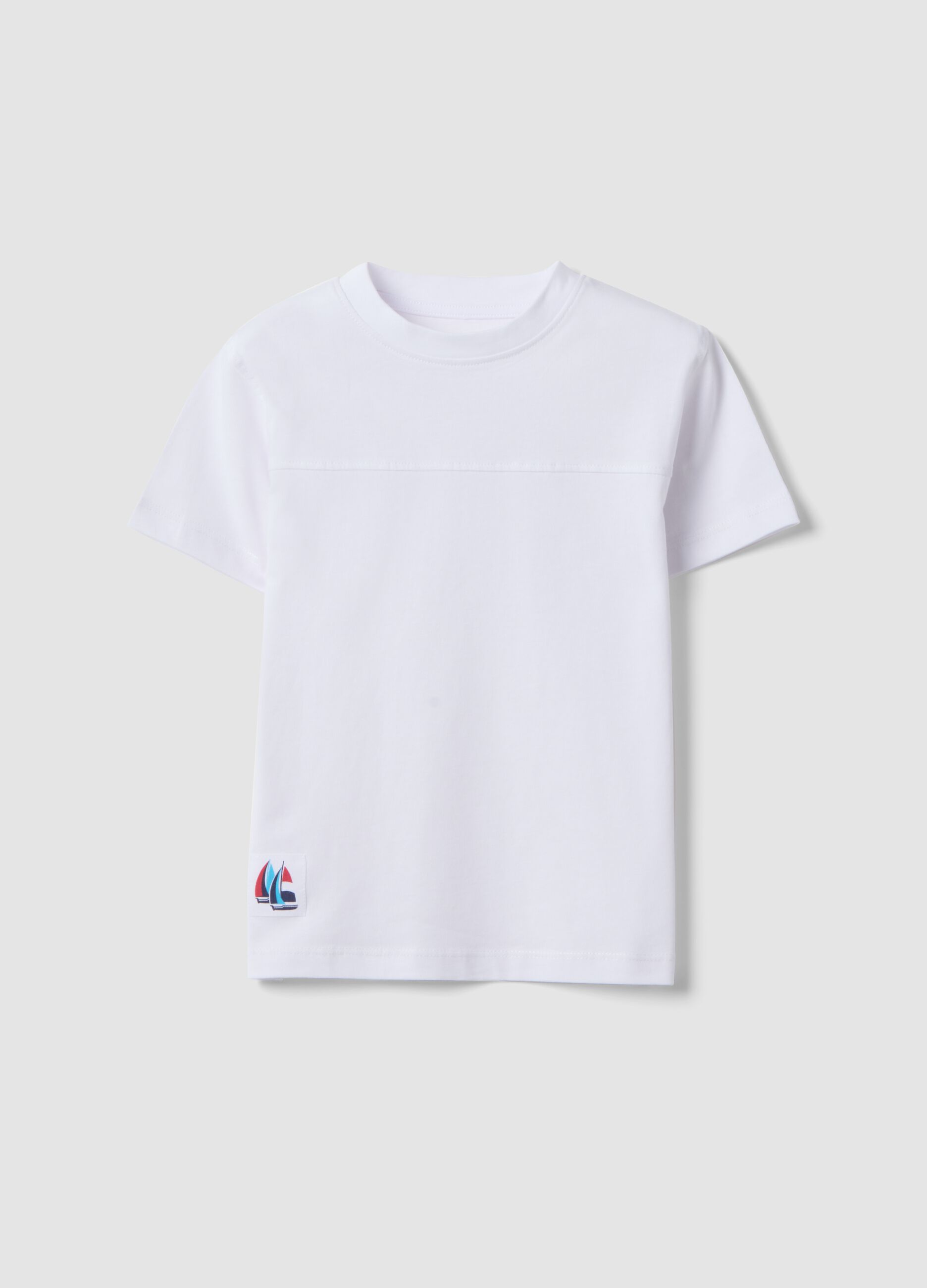 Kids&rsquo; white pure cotton T-shirt, oversized fit